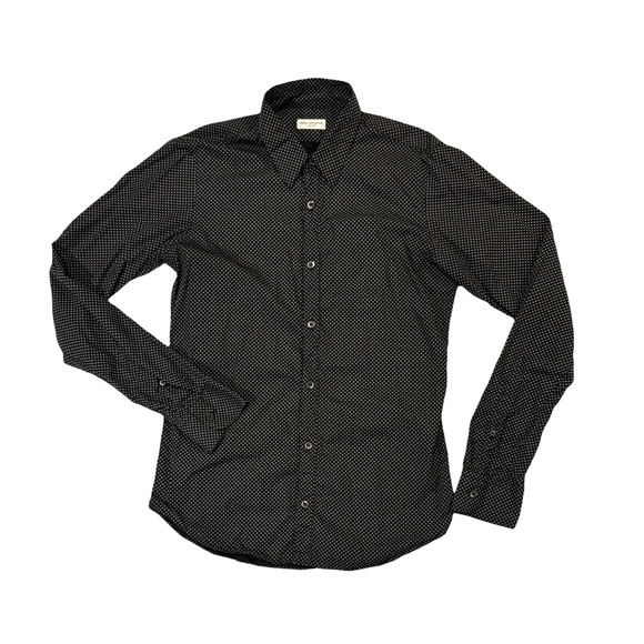 Dries Van Noten mens 46 S Small black geo print slim fit button up casual shirt - Picture 1 of 6